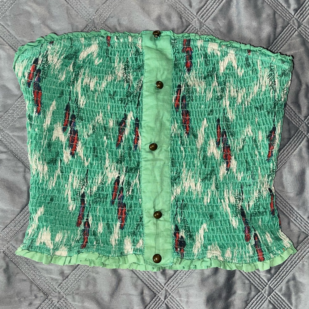 Y2K Ruched Womens strapless top sz XS